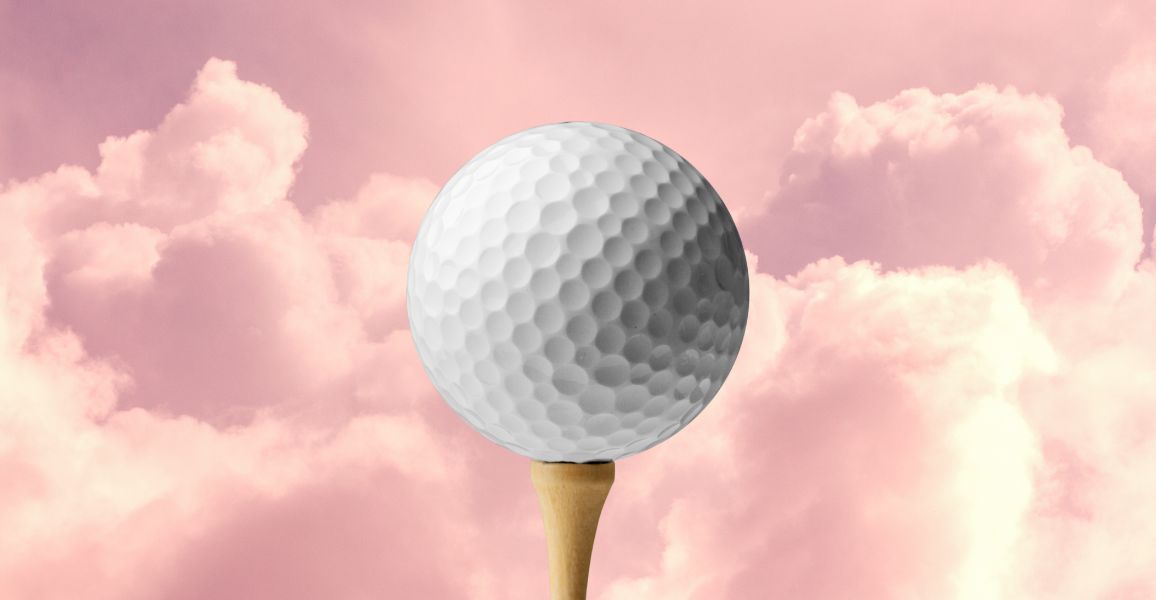 soft golf ball on a tee
